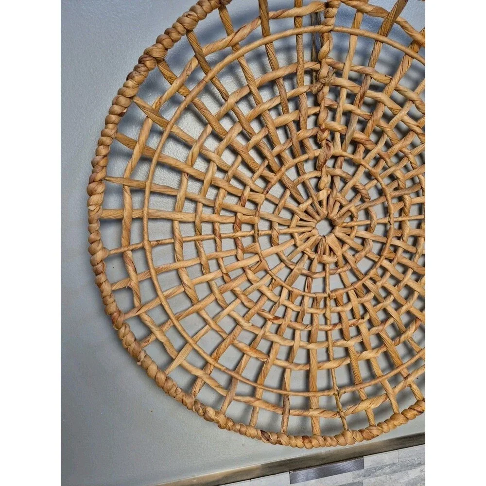 Water Hycinth Handmade Rattan Basket Boho Style Decor 19